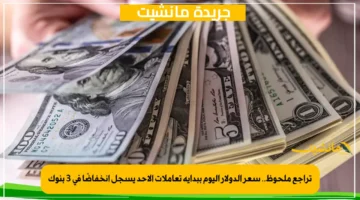 تراجع ملحوظ.. سعر الدولار اليوم ببداية تعاملات الأحد يسجل انخفاضًا في 3 بنوك 1
